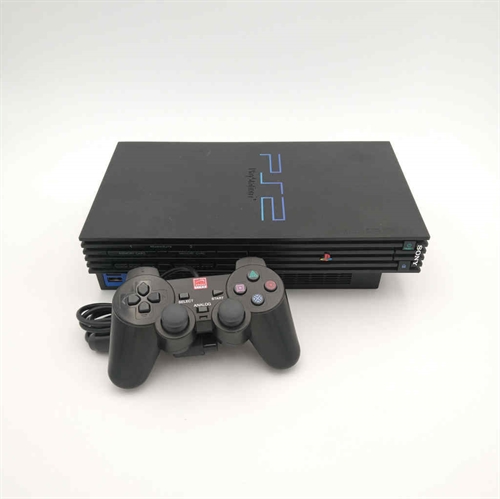 Playstation 2 FAT Konsol - Sort - Uoriginal Controller - SNR S01-3328550-C (C Grade) (Genbrug)